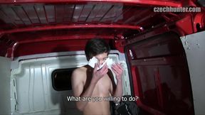 Czech Hunter - Naughty Czech Hunter Offers Cash Bonus to a Working Driver &amp; Fucks Him in a Delivery Van