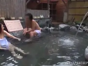 Scorching Poolside Hardcore Fuck Fest with Japanese Darling & Her Lover