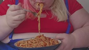 Dressup and messy spaghetti