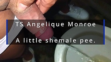 TS Angelique Monroe - A little close-up pee video