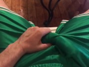 cute gay bro Watching raw sex porn spitting on his dick eating cum in basketball shorts @onlyfans