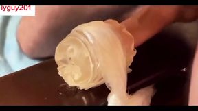 Dirty Talking Daddy Fucking Fleshlight and Moaning Until Huge Cum - Intense Shaking Orgasm