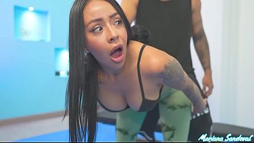 Petite Colombian MILF with Beautiful Tits Rides Her Fitness Trainer'_s Cock - Mariana Sandoval