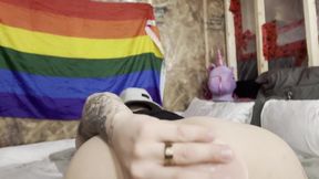 Close up of Dildo Anal Fucking Smooth Hole Gaping Open