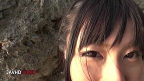Megumi Haruka Gives Amateur Blowjob Outdoors While Biting Balls and Sucking Dick