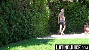 LatinoJuice.com - Tatted guys Kendro and Milo hang out by the pool to gobble each others dicks
