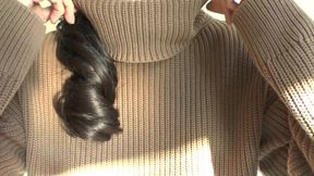 Cum on My Sweater! Lady Victoria Valente in a Thick Turtleneck Sweater