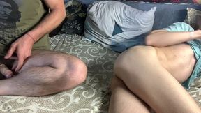 hairy daddy destroyed young hole and cum inside