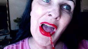 Red Lipstick Application Duck Lips Hot Smoking MILF