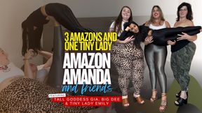 3 Amazons Tower over Tiny Lady Emily and do Size Comparison