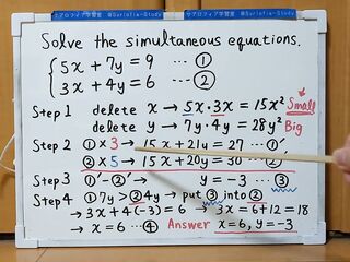 Tokyo 2024-1st [1]Q5 Solve the simultaneous equations.[JapanMath]