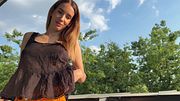 Sexy long legs hot and cute girlfriend has no bra flashes her panties and takes them off on the balcony for neighbors