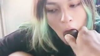 She answers her bf while she's providing me head.