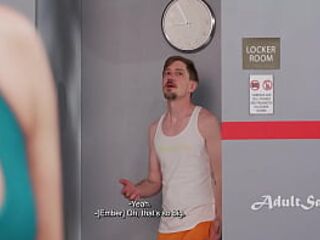 Breasty Shemale hentai Screws two Slim Honeys At The Gym