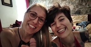 POV - Double Blowjob Full of Joy!