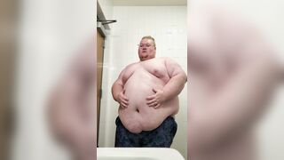 Chubby Fatty Takes off in Public Wc