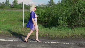 Nude Walk in Road
