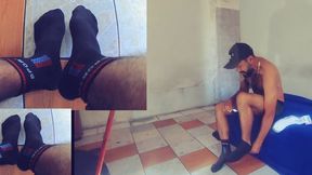 Trying on New Socks