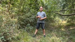 Zolee undresses in the forest and then cums