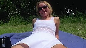 Sweet German teen 18+ Pleasing Her Tight Pussy In The Woods - Teaser Video