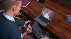 Girlfriend Caught Her Boyfriend Fucking Secretary Girl Mouth In Office While On Video Call