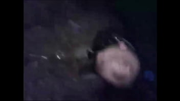 2 Chav guys bully kick spit and piss on guy in leather and jeans