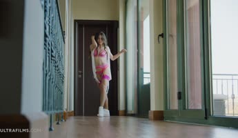 Elizabeth T's Sultry Solo: Stocking-clad Russian Babe Teases & Touches Herself