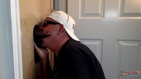 Chocolate Cock Serviced At The Gloryhole