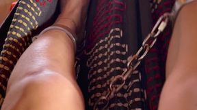 Exotic Hammock Confinement: 1 Barefoot & Heavy Ankle Shackles Focus