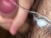 (slo-mo) shooting the BIGGEST load all over my hairy body