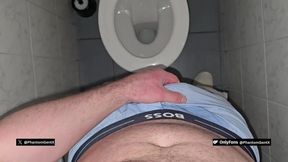 Phantomgentx - Hairy Stepdaddy Caught Moaning Loud Jerking in Public Toilet