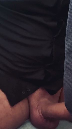 Wearing a Suit, Working From Home on My Macbook and Stroking My Fat Dick