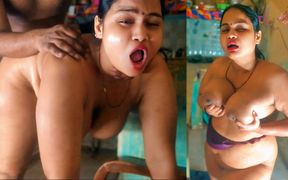 Horny Stepmom Fucked Hard by Stepson in the Kitchen Taboo Creampie