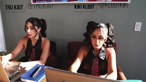 short skirt sluts seducing their big cock tudor tru kait and kiki klout