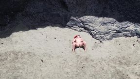 Naked Beauty on Beach - Drone POV Erotic Relaxation