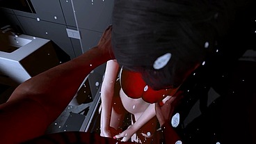 Hot chick in bathroom - 3D Hentai Animation