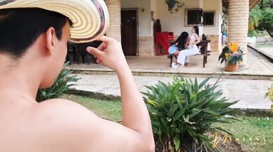 Horny friends fuck the gardener - Mariana Martix