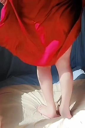 Lovely Shemale Standing in Doorway with Soft Eyes