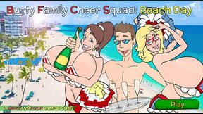 Busty Family Cheer Squad: Beach Day