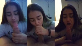 mi novia timida me chupa la verga en frente de la camara
