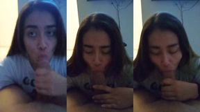mi novia timida me chupa la verga en frente de la camara