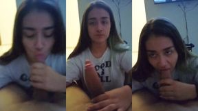 mi novia timida me chupa la verga en frente de la camara