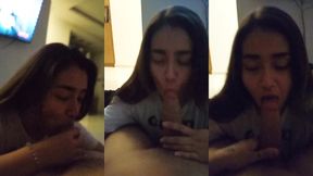 mi novia timida me chupa la verga en frente de la camara