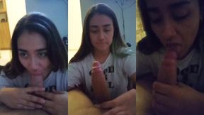 mi novia timida me chupa la verga en frente de la camara