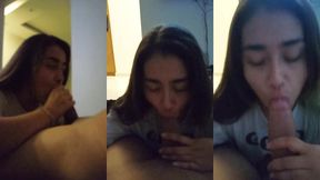 mi novia timida me chupa la verga en frente de la camara