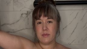 Shaving Legs Pussy and Asshole Riding Dildo in The Shower