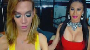 Sexy Amateur Shemale Duo Masturbate Hard