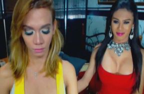 Sexy Amateur Shemale Duo Masturbate Hard