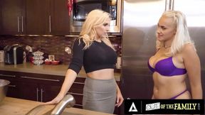 OUT OF THE FAMILY - Naughty MILF Stepmom Can't Resist Teen Hot Stepdaughter While In Bra