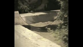 Amateur boy catches guy hiding and jerking off on the street... spies on him, walks over and sucks his thick cock